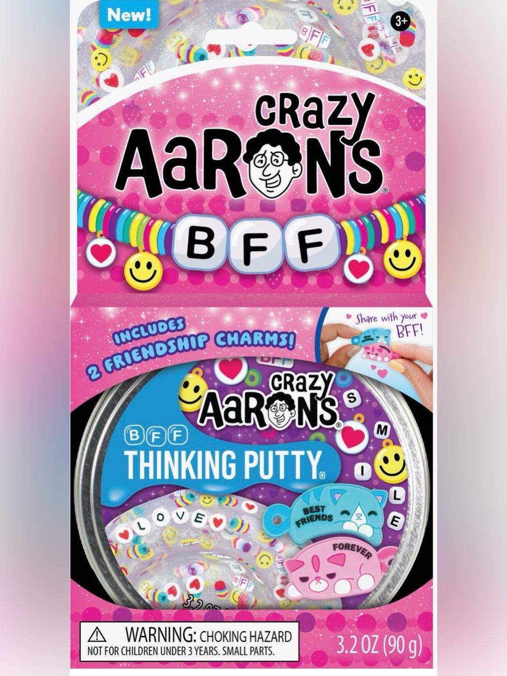 Crazy Aaron’s BFF Thinking Putty - 2 Friendship Charms. ASMR Stress Relief Toy.